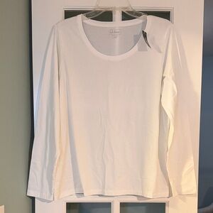 L.L. Bean Women's Cream Long Sleeve Tee